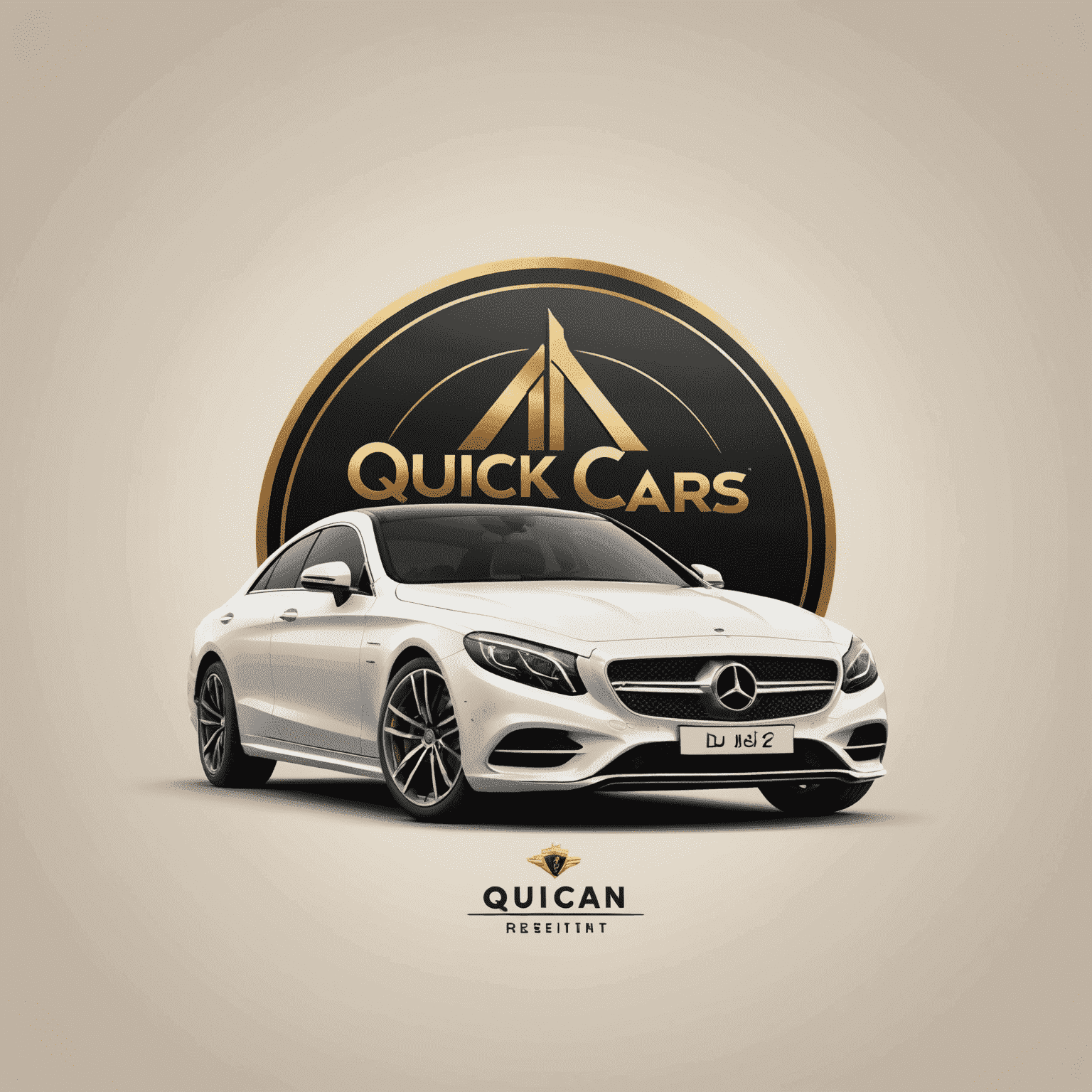 Quick Cars Rent Dubai logo featuring a stylized luxury car silhouette